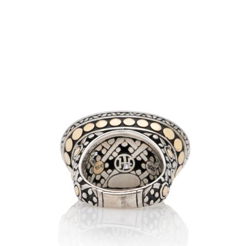 John Hardy 18k Gold Sterling Silver Dot Jaisalmer Ring - Size 7 1/4