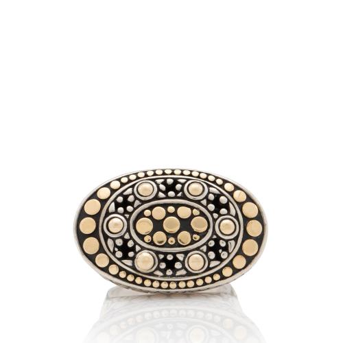 John Hardy 18k Gold Sterling Silver Dot Jaisalmer Ring - Size 7 1/4