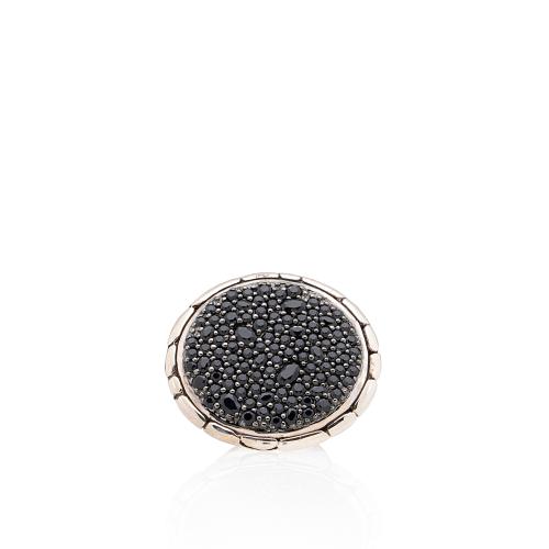 John Hardy Sterling Silver Black Sapphire Keli Lava Ring - Size 7 3/4