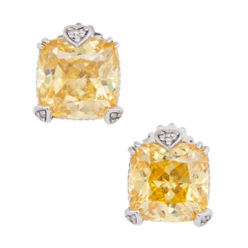 Judith Ripka Canary Crystal Diamond Fontaine Earrings 