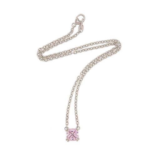 Judith Ripka Crystal Heart Prong Pendant Necklace 