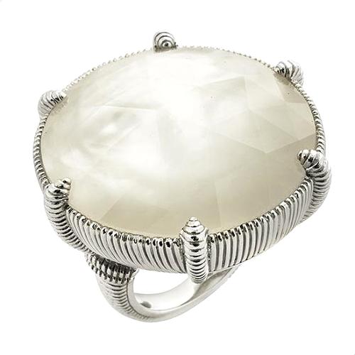 Judith Ripka Mother of Pearl Silver Eclipse Ring