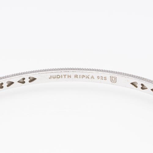 Judith Ripka Sterling Silver Canary Crystal Bangle Bracelet