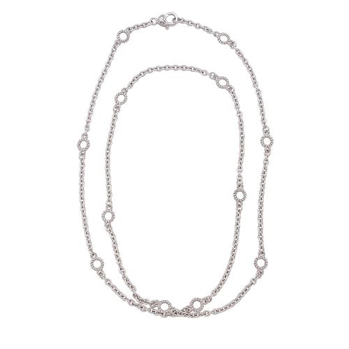 Judith Ripka Sterling Silver Circle Link Necklace