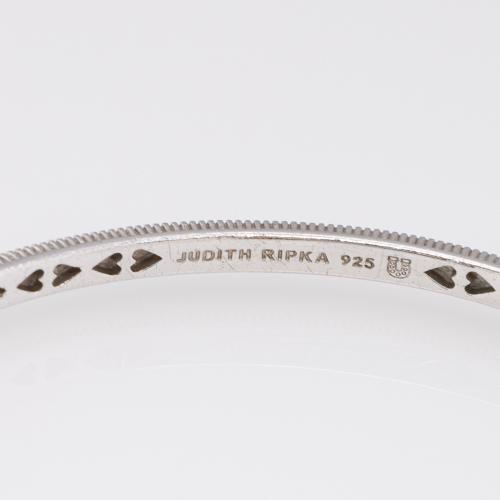 Judith Ripka Sterling Silver Crystal Station Bracelet