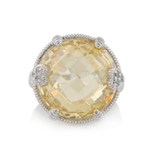 Judith Ripka Canary Crystal Eclipse Ring - Size 7