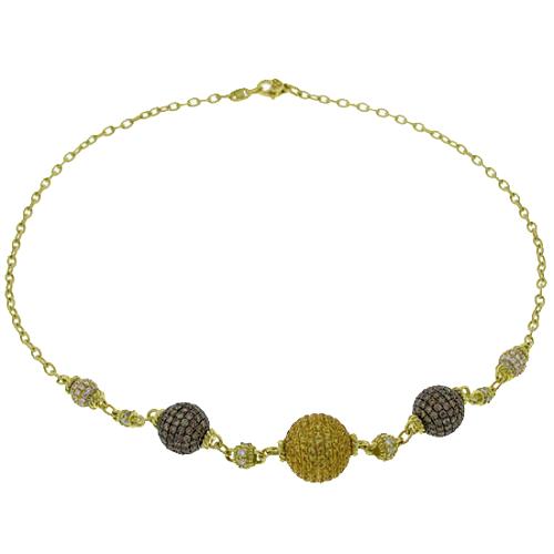 Judith Ripka Truffle Pave Ball Necklace