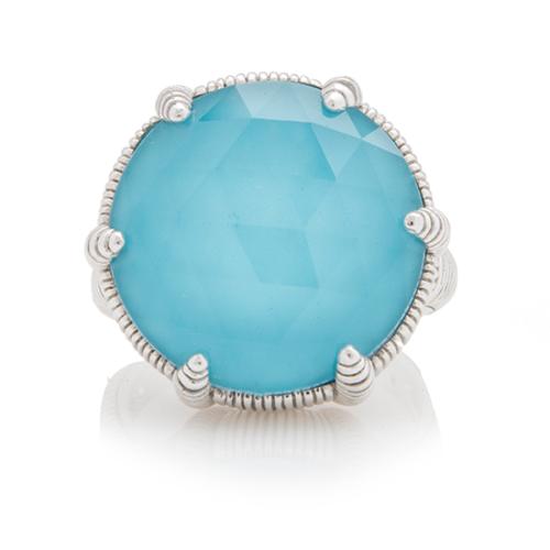 Judith Ripka Turquoise Cocktail Ring - Size 7 