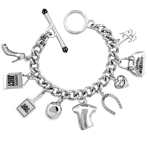 Juicy Couture Icons Sterling Silver Charm Bracelet