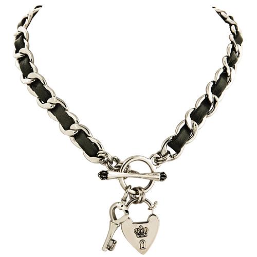 Juicy Couture Leather Chain Toggle Necklace