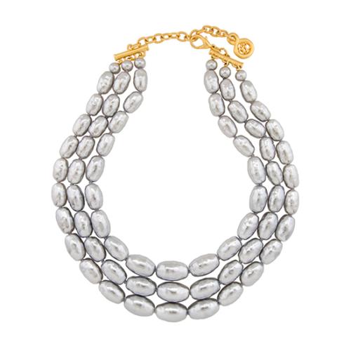 Karl Lagerfeld Vintage Triple Strand Pearl Necklace
