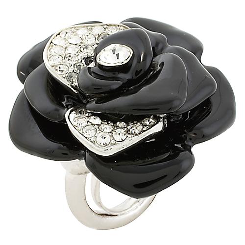 Kenneth Jay Lane Black Rose Ring