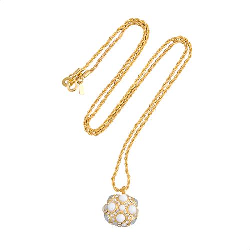 Kenneth Jay Lane Crystal Ball Pendant Necklace
