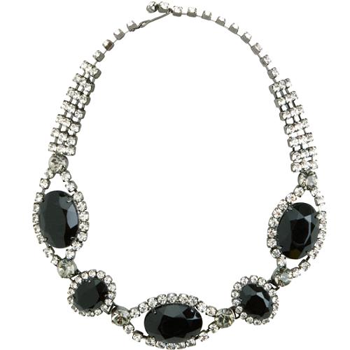 Kenneth Jay Lane Crystal and Black Diamond Necklace