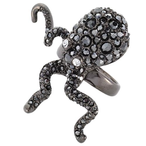Kenneth Jay Lane Gunmetal Octopus Ring