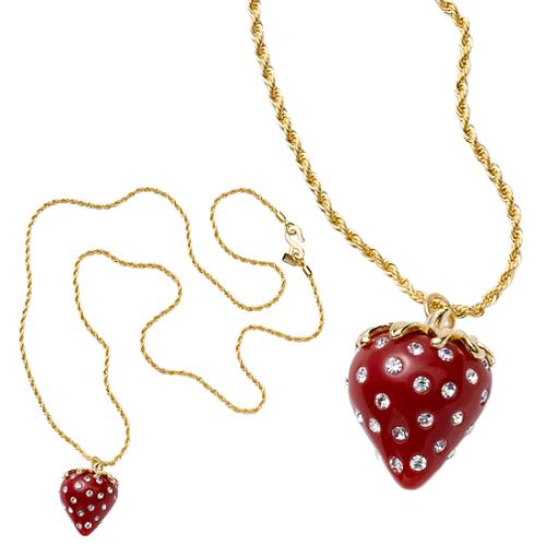 Kenneth Jay Lane Red Strawberry Necklace