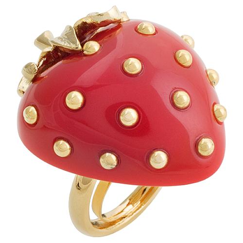 Kenneth Jay Lane Red Strawberry Ring