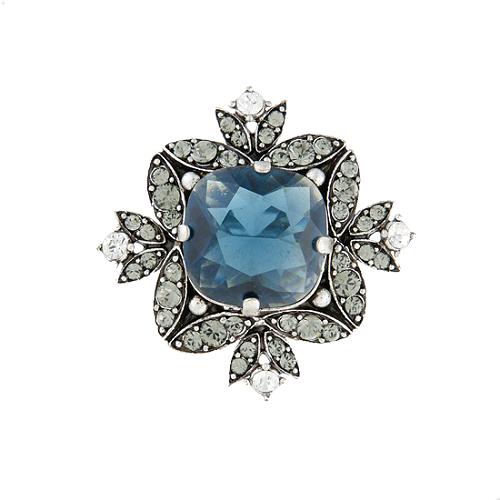 Lanvin Glass Embellished Ring - Size 7
