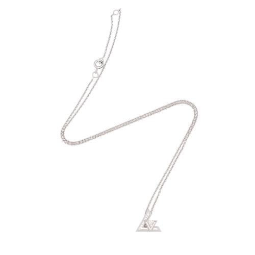 Louis Vuitton 18k White Gold Diamond Volt One Small Pendant Necklace