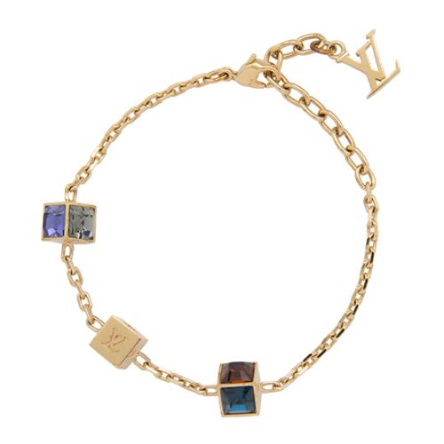 Louis Vuitton Gamble Crystal Gold Tone Bracelet Jewelry
