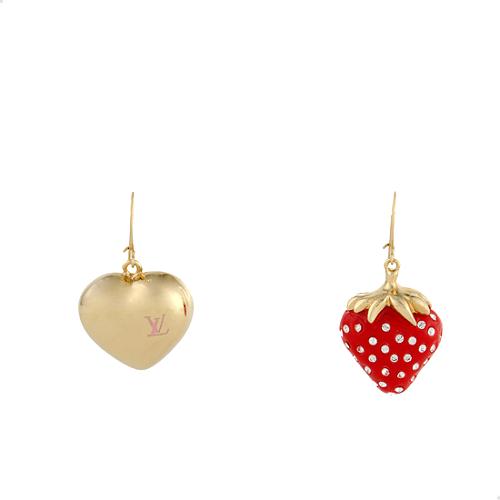 Louis Vuitton Fraises Strawberry Heart Earrings