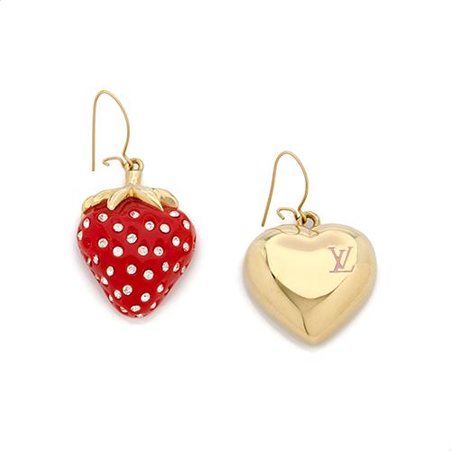 Louis Vuitton Strawberry Heart Earrings