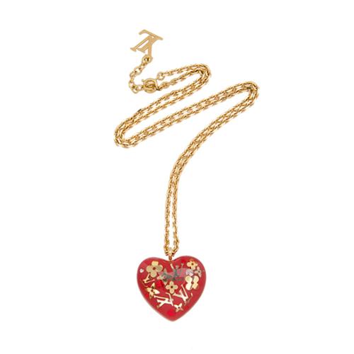 red louis vuitton heart necklace