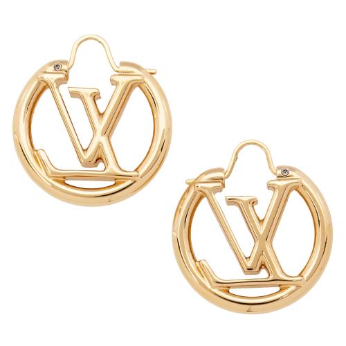 Louis Vuitton Louise PM Hoop Earrings - Gold-Tone Metal Hoop