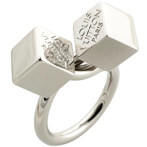 Louis Vuitton Silver Cube Ring