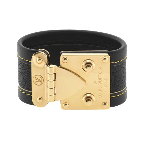 Louis Vuitton 2007 Chèvre Beige Leather Suhali S-Lock Bracelet