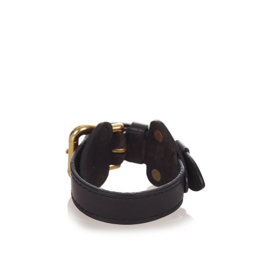 Louis Vuitton black wide leather bracelet