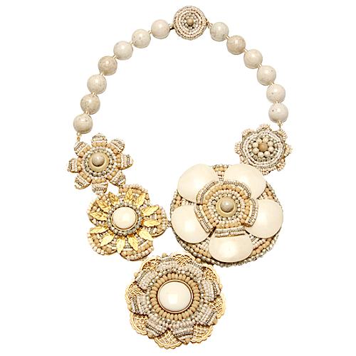 Miriam Haskell Large Beaded Flower Necklace