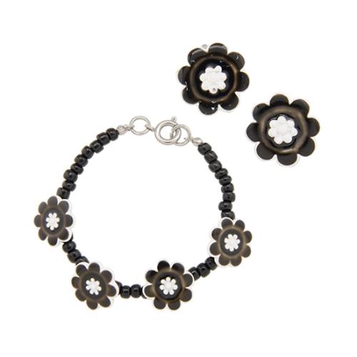 Moschino Flower Bracelet and Earrings Set