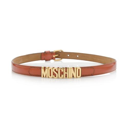 Moschino Vintage Leather Logo Belt - Size 28 / 70
