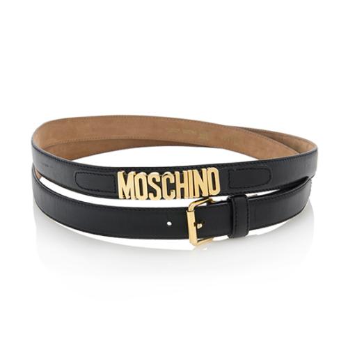Moschino Vintage Leather Logo Belt - Size 32 / 80
