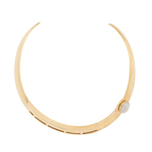 Pamela Love Brass Moonstone Meridian Collar Necklace