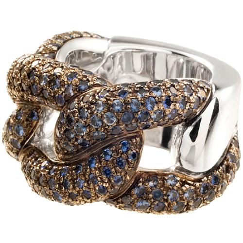 Pianegonda Glitter Open Chain Sapphire Ring