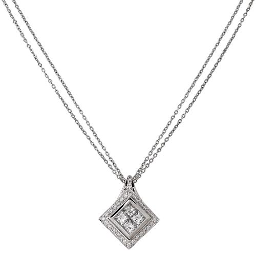 Rosiblu Pave Pendant with Double Chain