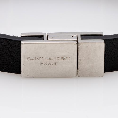 Saint Laurent Leather Monogram Cassandre Bracelet
