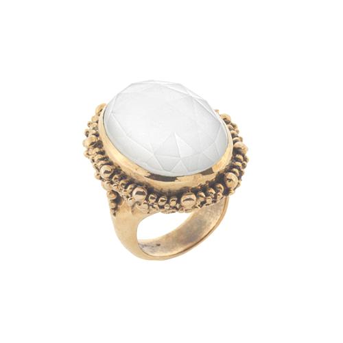 Stephen Dweck Crystal Mother of Pearl Ring - Size 7