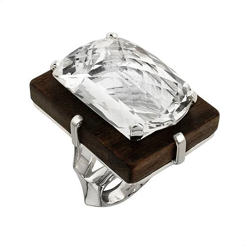 Stephen Dweck Rock Crystal & Wood Ring