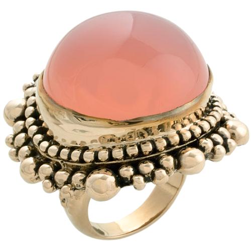 Stephen Dweck Round Pink Chalcedony Ring