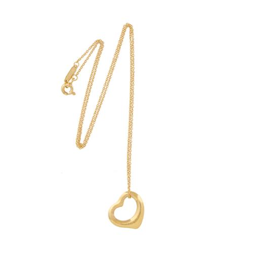 TIffany & Co. Elsa Peretti 18k Yellow Gold Open Heart Necklace