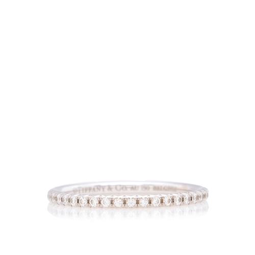 Tiffany & Co.18k White Gold Pave Diamonds Full Eternity Ring - Size 5