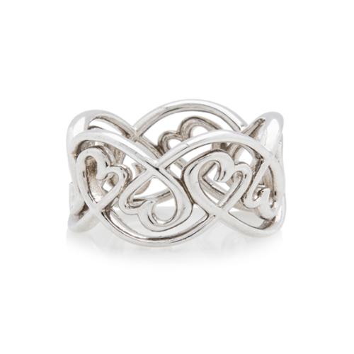 Tiffany Sterling Silver Paloma Picasso Loving Heart Swirl Ring - Size 8