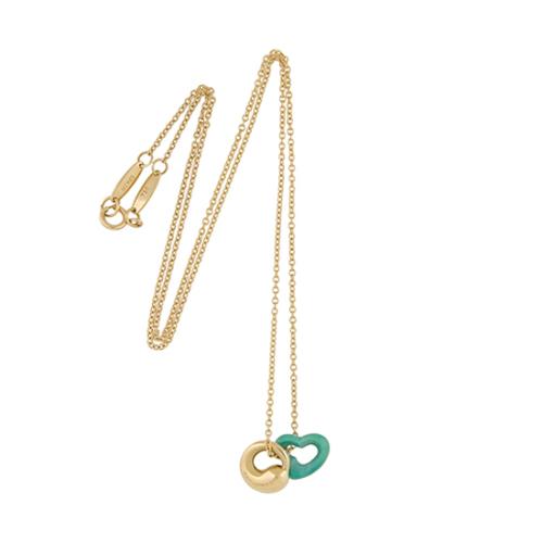 Tiffany & Co. 18kt Yellow Gold Elsa Peretti Eternal Circle Heart Necklace 