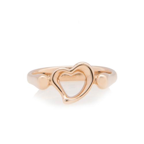 Tiffany & Co. 18k Rose Gold Elsa Peretti Open Heart Ring - Size 6 1/2