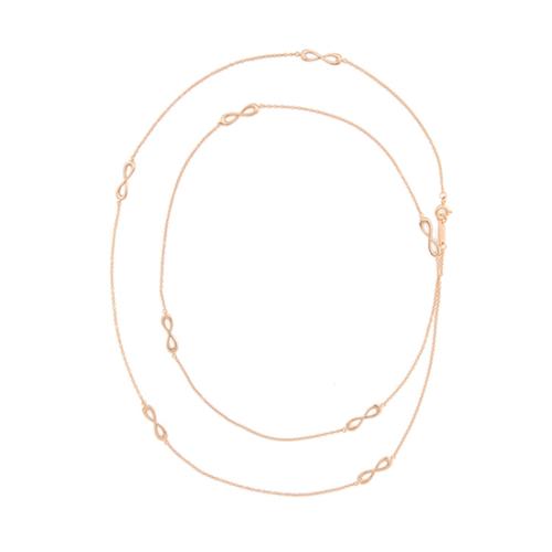 Tiffany & Co. 18k Rose Gold Infinity Endless Long Stationed Necklace