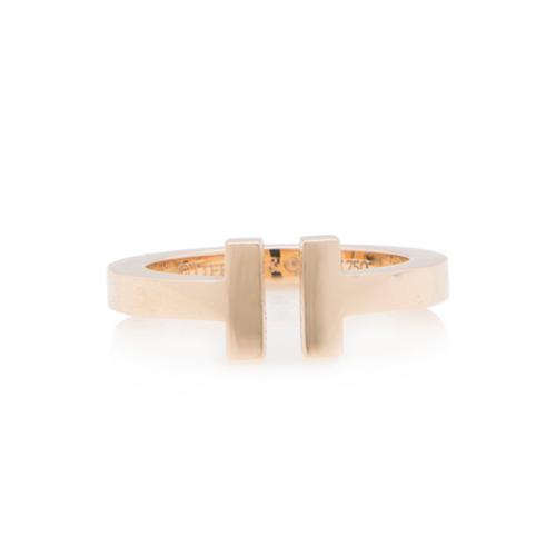 Tiffany & Co. 18k Rose Gold T Ring - Size 7
