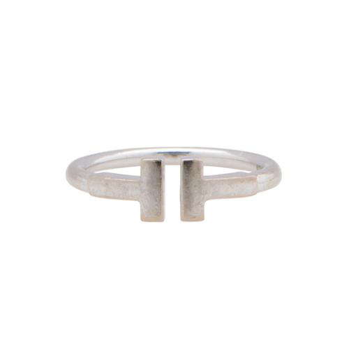 Tiffany & Co. 18k White Gold T Ring - Size 5 1/2